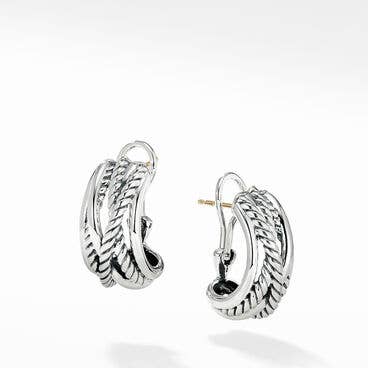 Crossover Shrimp Earrings in Sterling Silver