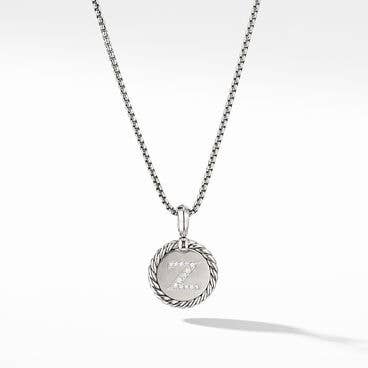 A Initial Charm Necklace with Pavé Diamonds