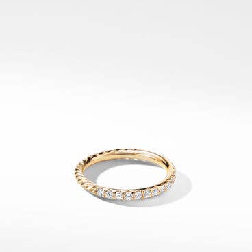 Cable Collectibles® Stack Ring in 18K Yellow Gold with Pavé Diamonds