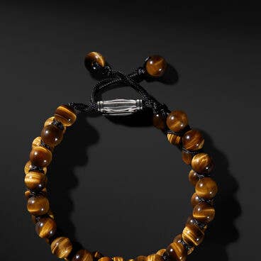 Spiritual Beads Two Row Woven Bracelet with Tiger's Eye