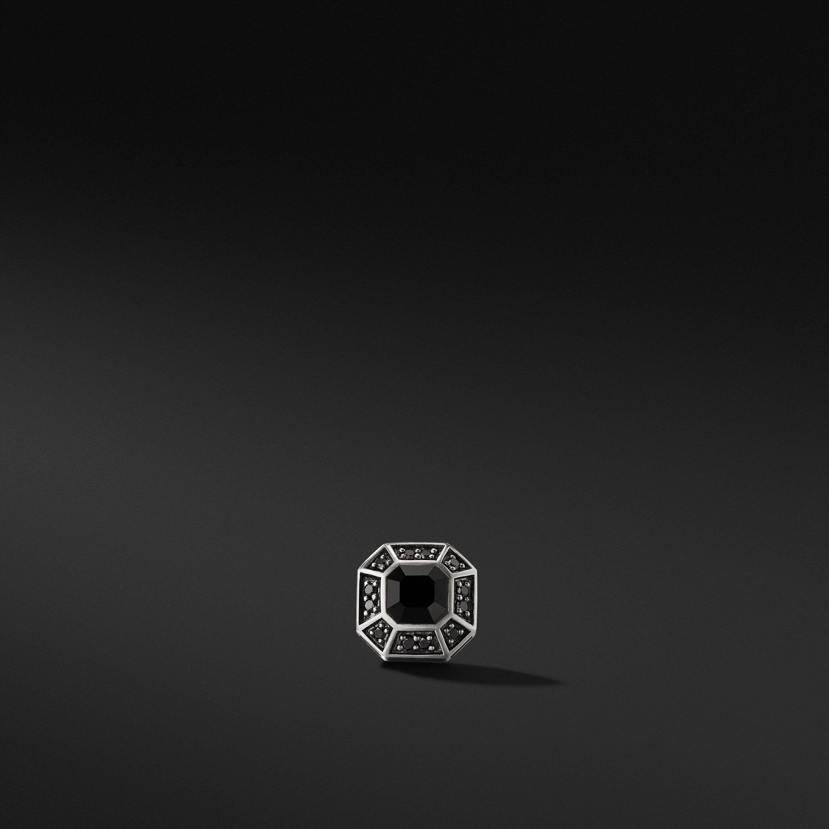 Streamline® Stud Earring in Sterling Silver with Black Diamonds