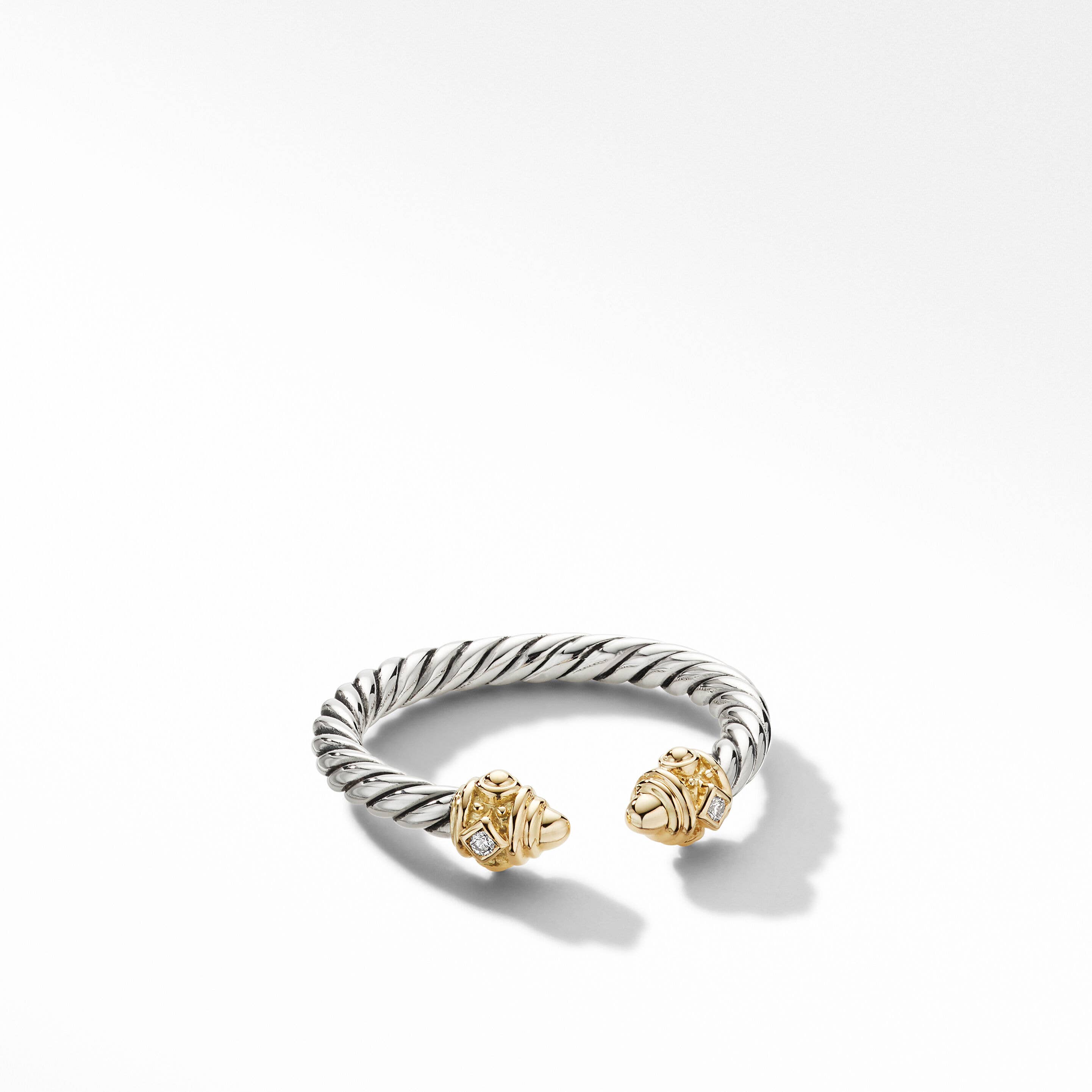 Renaissance® Ring in Sterling Silver with 14K Yellow Gold Domes and Diamonds