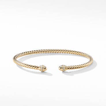 Cablespira® Bracelet in 18K Yellow Gold with Pavé Diamonds