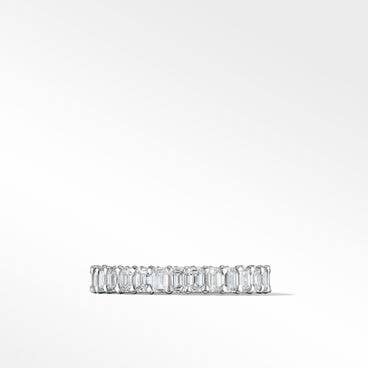 DY Eden Emerald Diamond Eternity Band Ring in Platinum