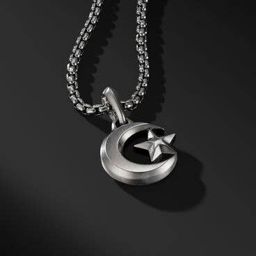 Star and Crescent Amulet in Sterling Silver