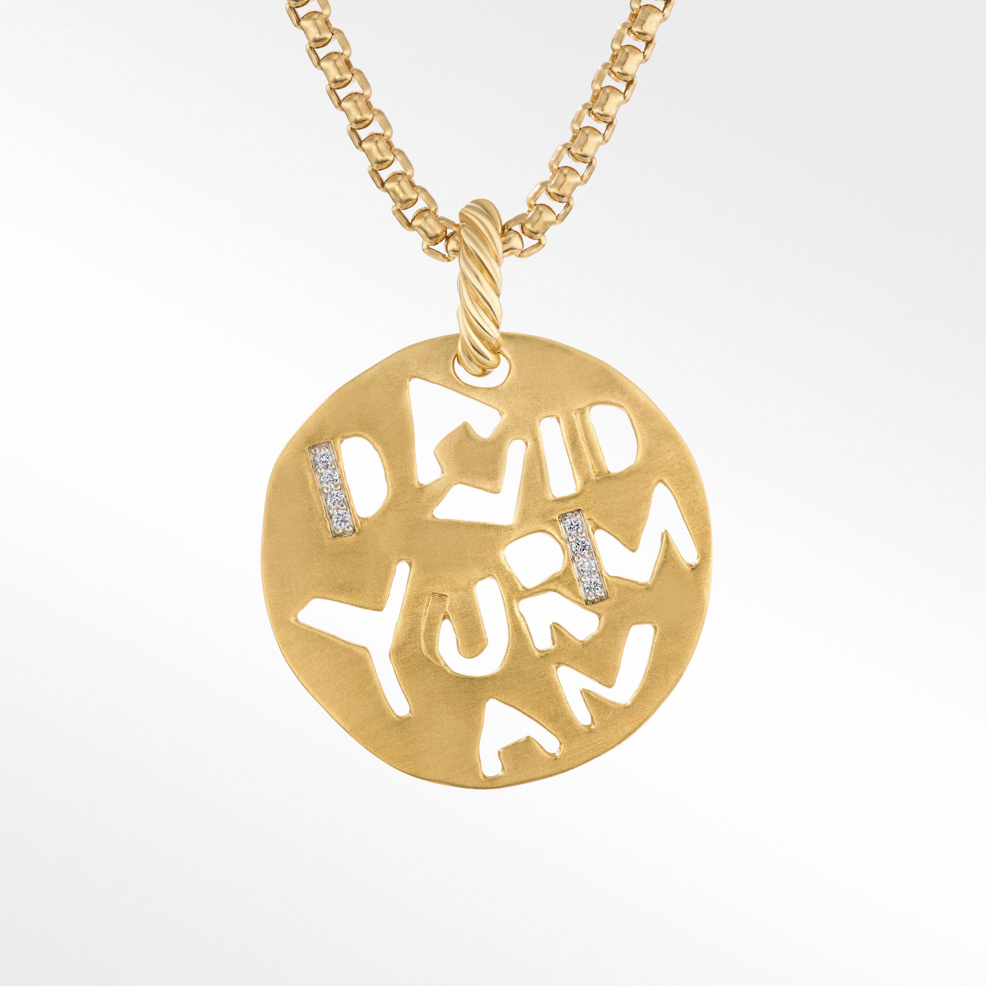 DY Elements® Graffiti Pendant in 18K Yellow Gold with Diamonds