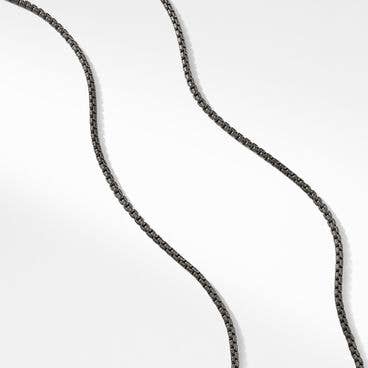 Box Chain Necklace in Darkened Sterling Silver, 2.7mm