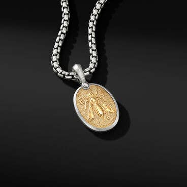 Petrvs® Bee Amulet in Sterling Silver with 18K Yellow Gold