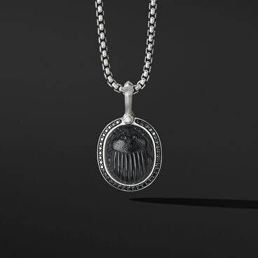 Petrvs® Scarab Amulet with Black Onyx and Pavé Black Diamonds