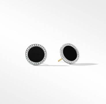 DY Elements® Stud Earrings with Black Onyx and Pavé Diamonds