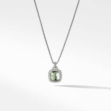 Albion® Pendant in Sterling Silver with Prasiolite and Pavé Diamonds