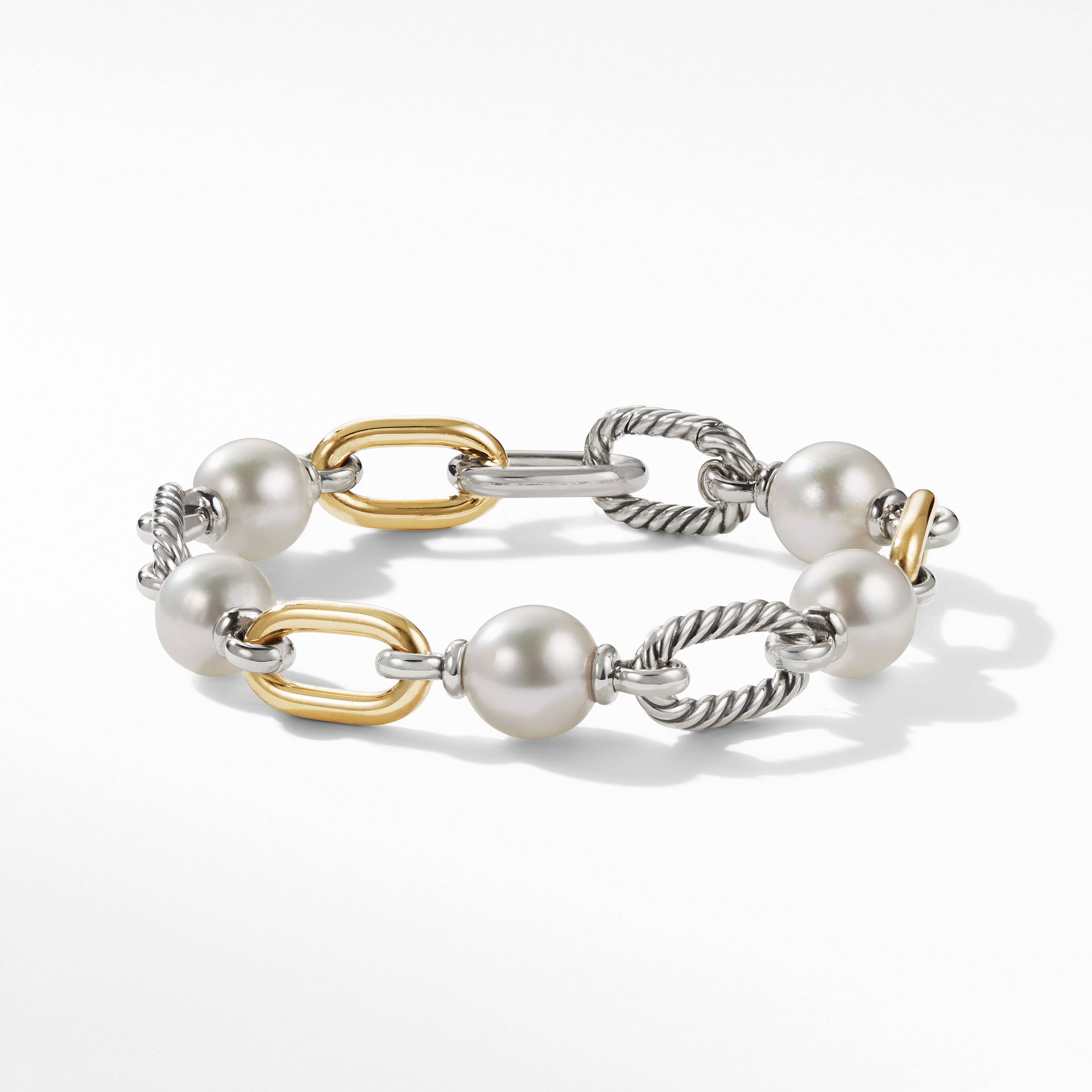 DY Madison® Pearl Chain Bracelet in Sterling Silver with 18K Yellow Gold