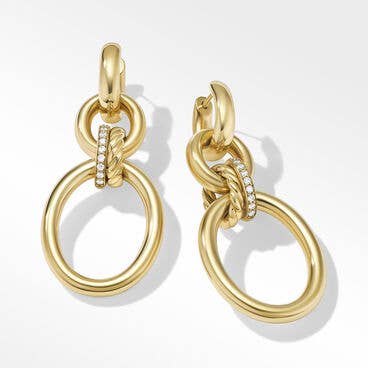DY Mercer™ Circular Drop Earrings in 18K Yellow Gold with Pavé Diamonds