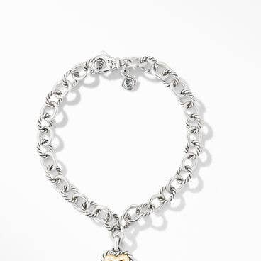 Cable Collectibles® Cookie Classic Heart Bracelet in Sterling Silver with 18K Yellow Gold