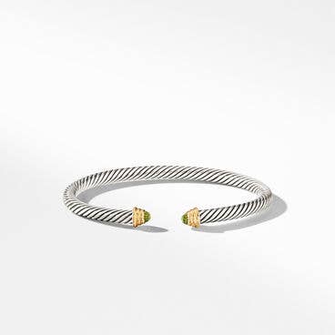 Cable Kids® Bracelet in Sterling Silver with Peridot and 14K Yellow Gold