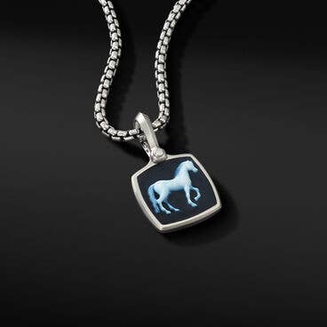 Petrvs® Horse Amulet in Sterling Silver with Banded Agate
