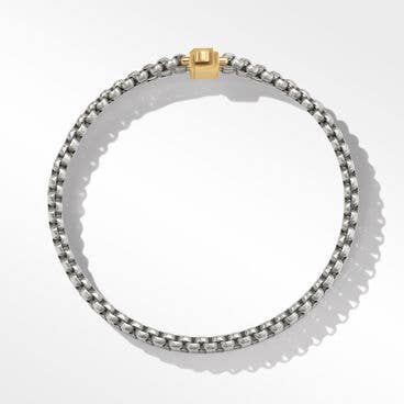 Three Row Box Chain Bracelet in Grey Titanium with 18K Yellow Gold