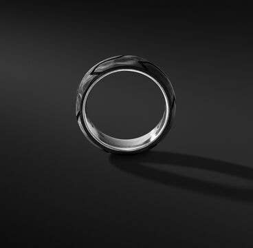 Forged Carbon Beveled Band Ring