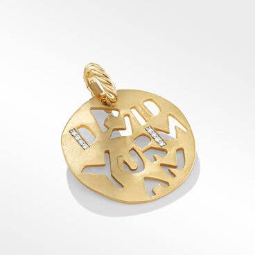 DY Elements® Graffiti Pendant in 18K Yellow Gold with Diamonds