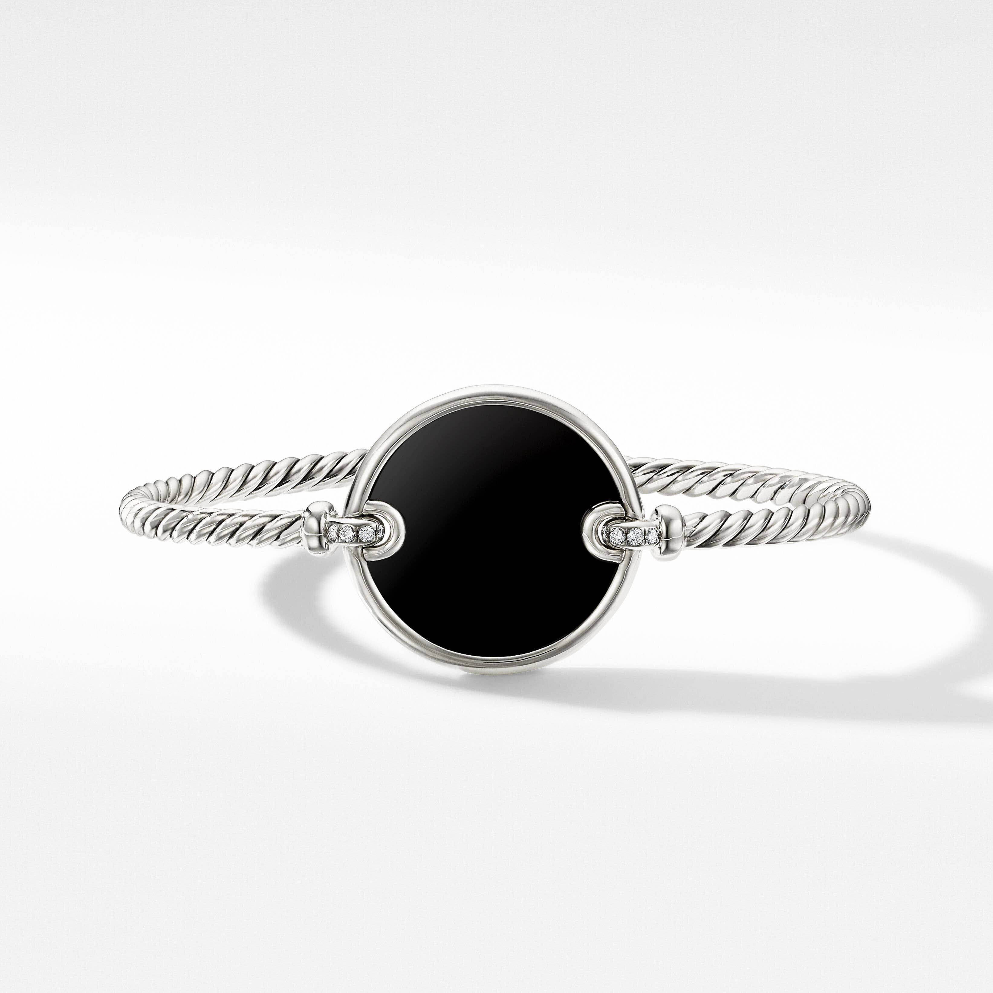 DY Elements® Bracelet in Sterling Silver with Black Onyx and Pavé Diamonds
