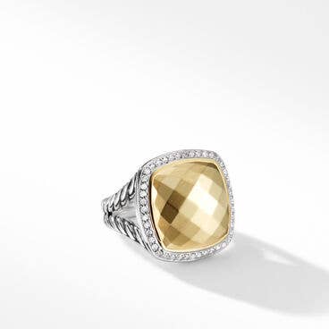 Albion Ring with Diamonds and 18K Yellow Gold, 17mm