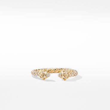 Renaissance Ring in 18K Yellow Gold with Full Pavé Diamonds