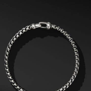 Woven Box Chain Bracelet with Black Nylon