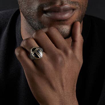 Cairo Signet Ring in 18K Yellow Gold with Black Onyx