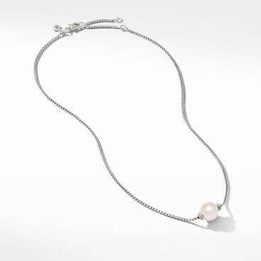 Solari Pendant Necklace with Pearl and Pavé Diamonds