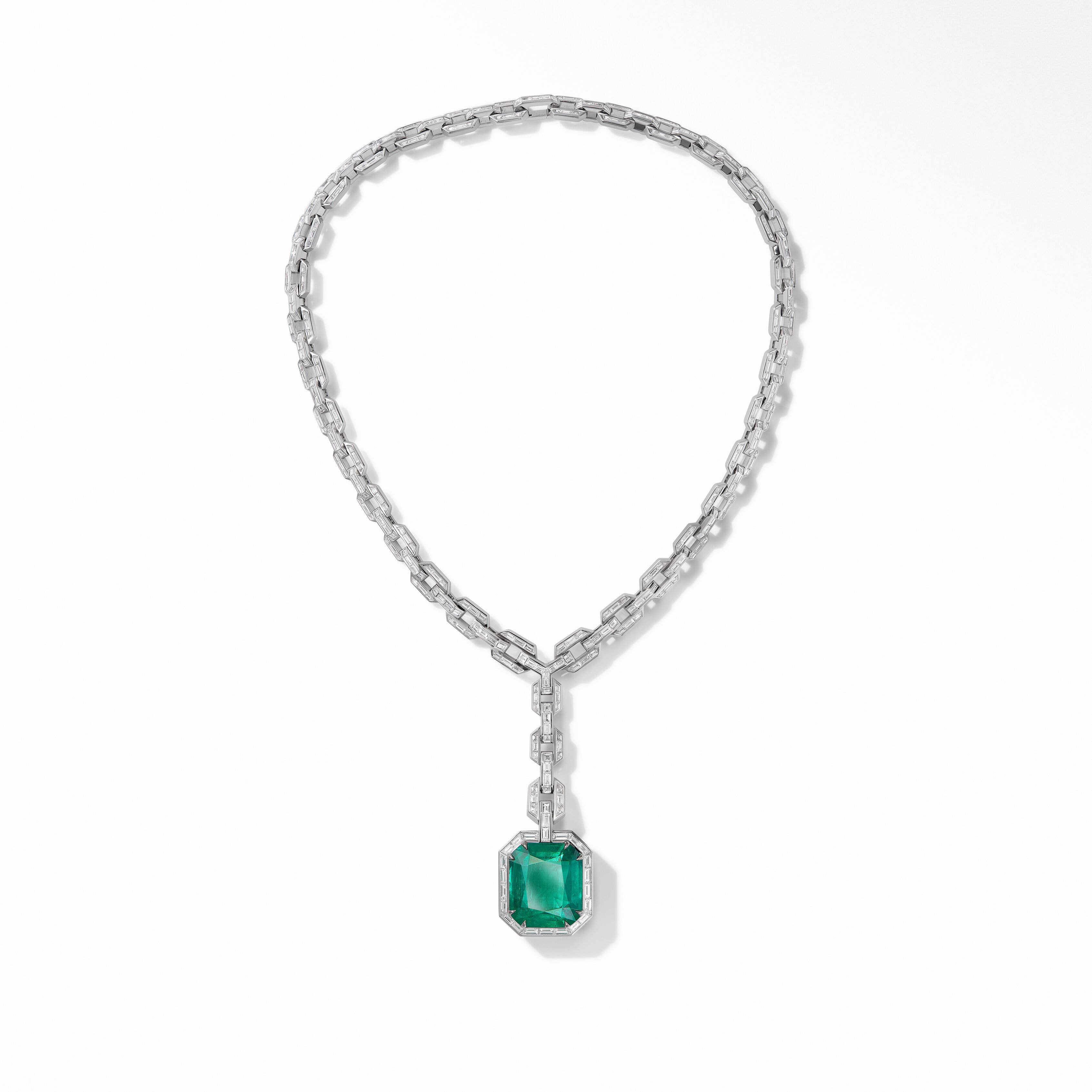 Stax Lariat Necklace in White Gold with Diamonds
