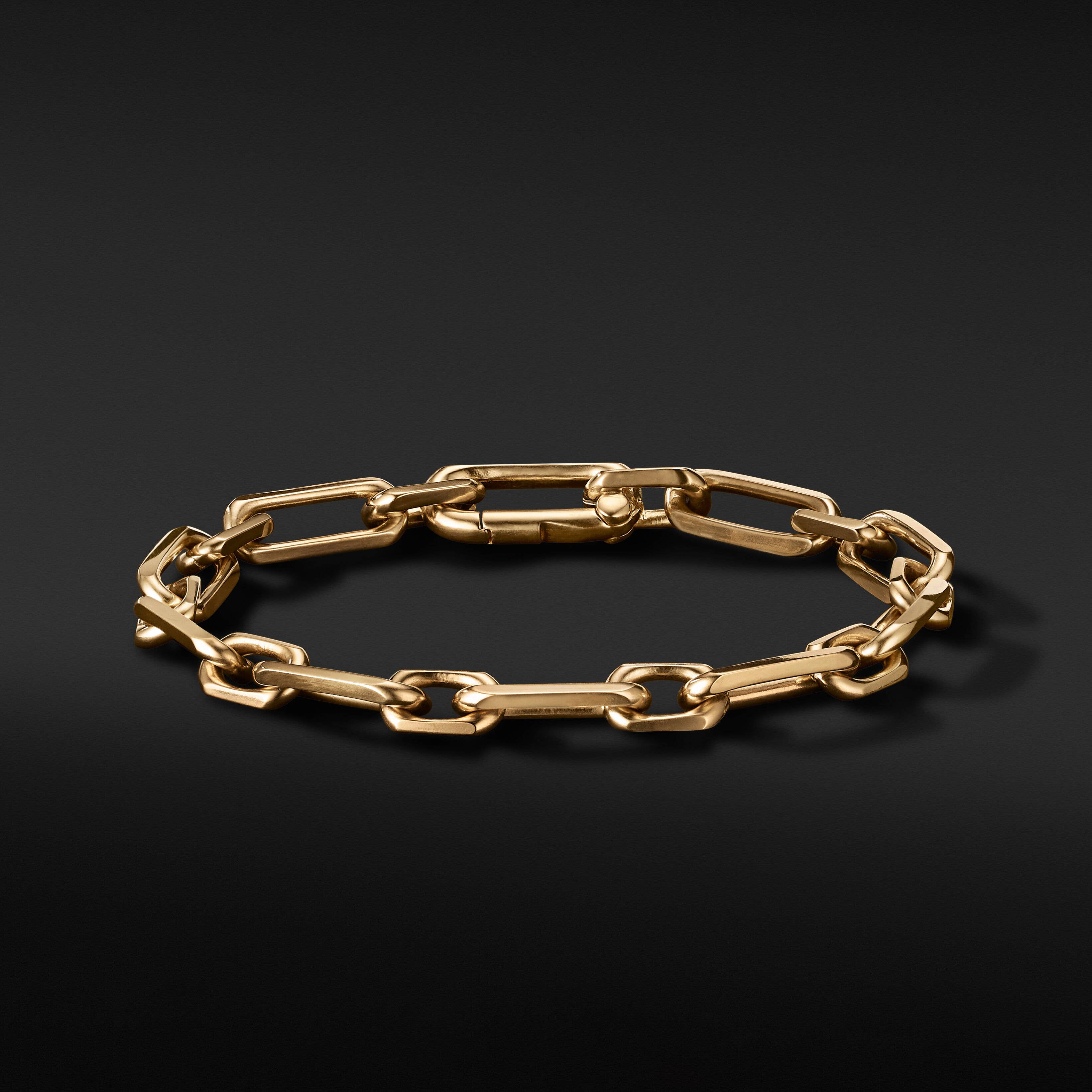 Elongated Open Link Chain Bracelet in 18K Yellow Gold