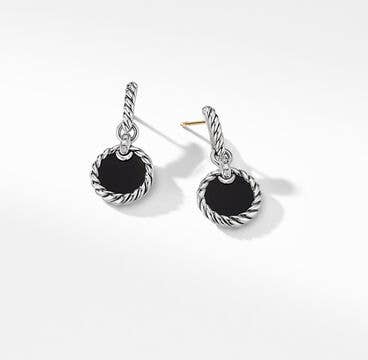 DY Elements® Drop Earrings with Black Onyx and Pavé Diamonds