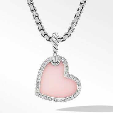 DY Elements® Heart Amulet with Pink Opal and Pavé Diamonds