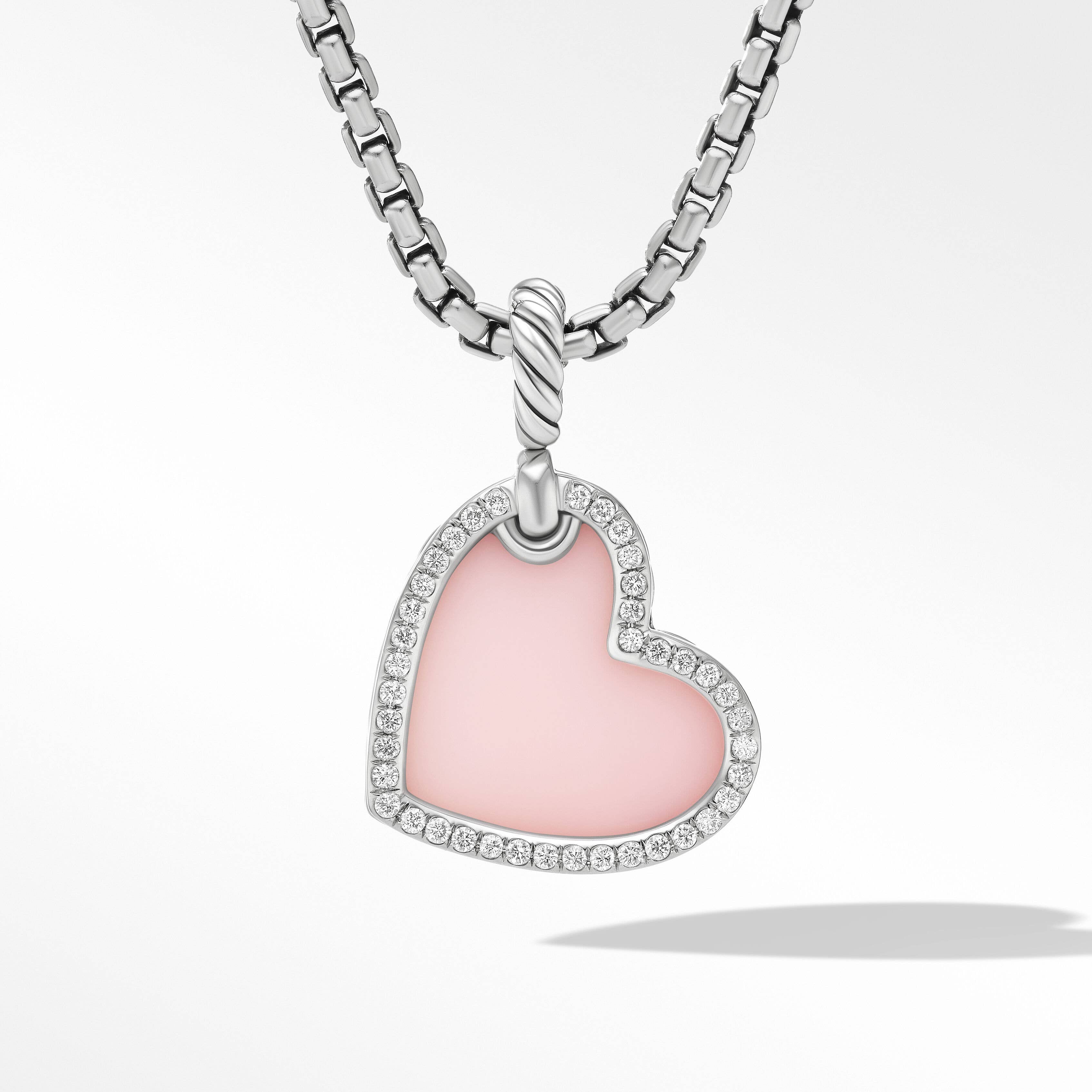 DY Elements® Heart Amulet with Pink Opal and Pavé Diamonds
