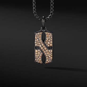 Armory® Tag in Black Titanium with 18K Yellow Gold and Pavé Cognac Diamonds