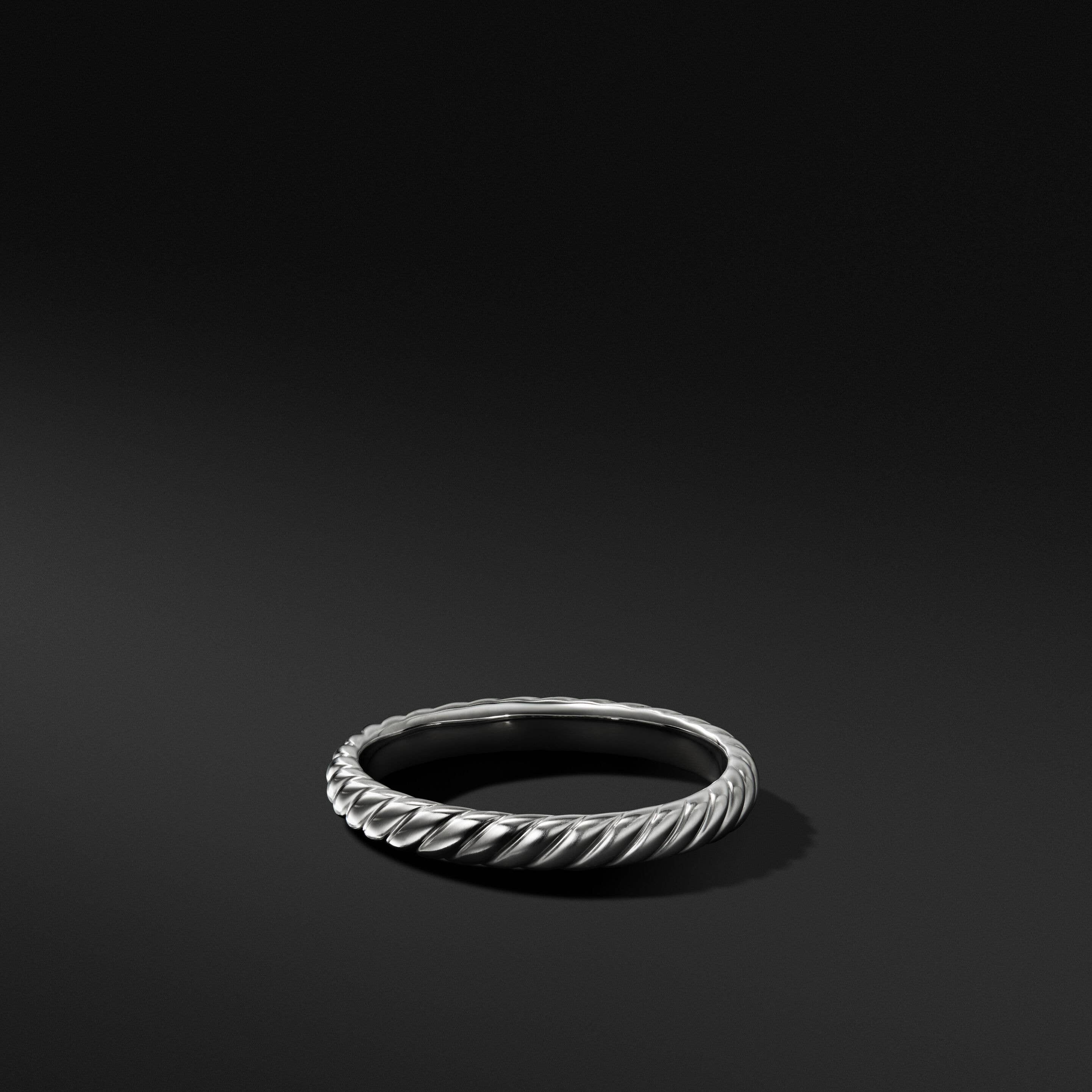 Cable Band Ring in 18K White Gold