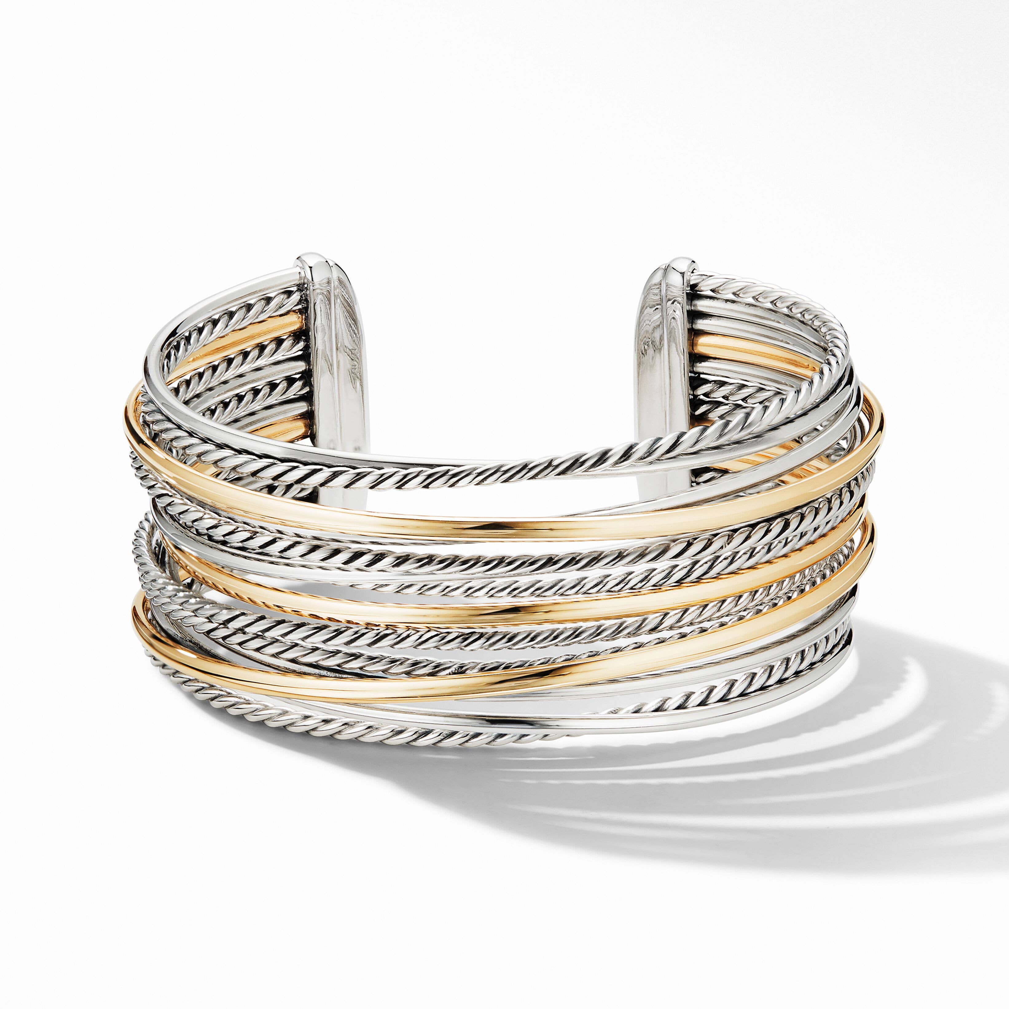 Crossover Cuff Bracelet with 18K Yellow Gold