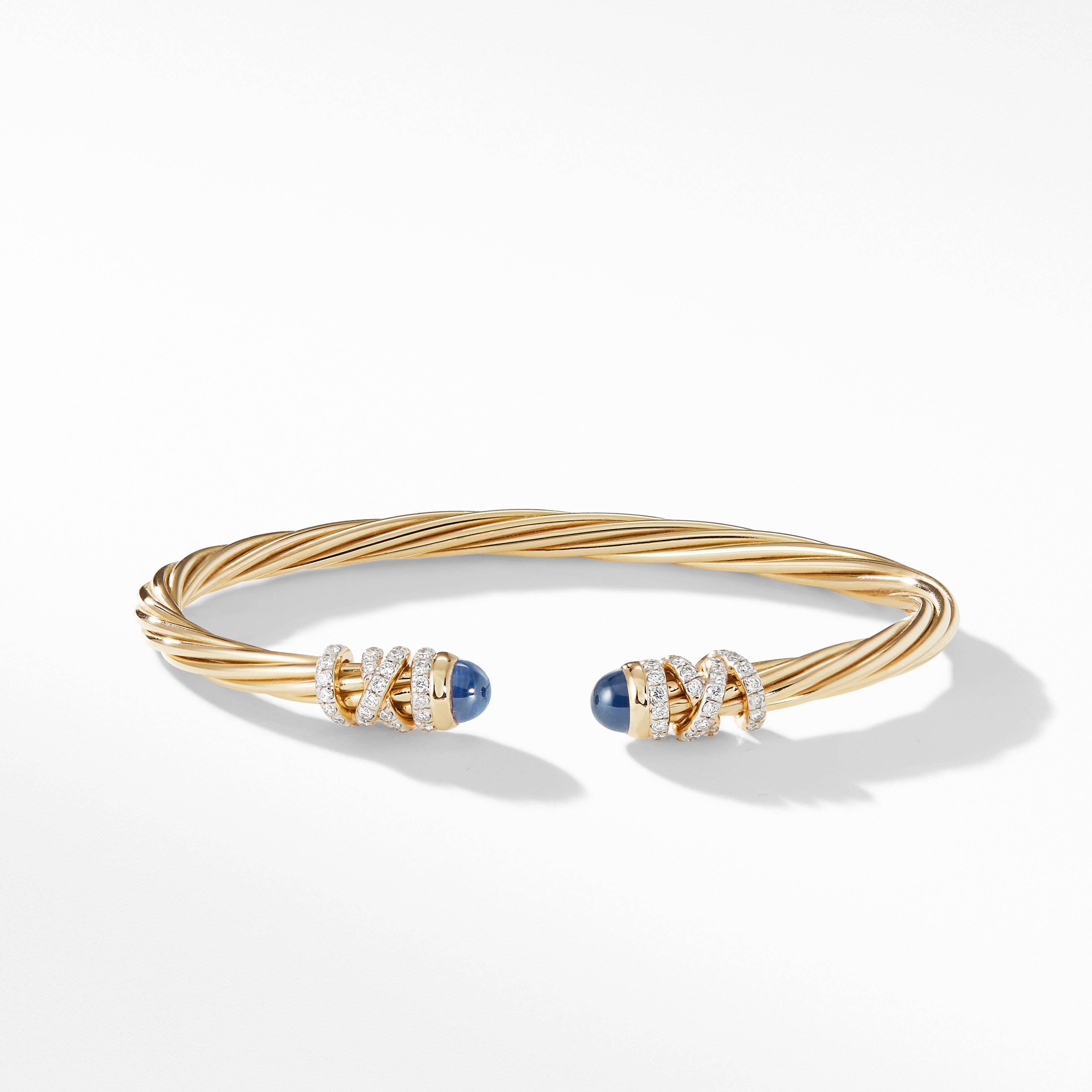 Helena Color Bracelet in 18K Yellow Gold with Blue Sapphires and Pavé Diamonds
