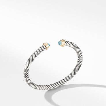 Cable Kids® Bracelet with Aquamarine and 14K Yellow Gold