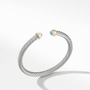 Cable Kids® Bracelet with Aquamarine and 14K Yellow Gold