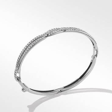 Stax Linked Bracelet in 18K White Gold with Pavé Diamonds