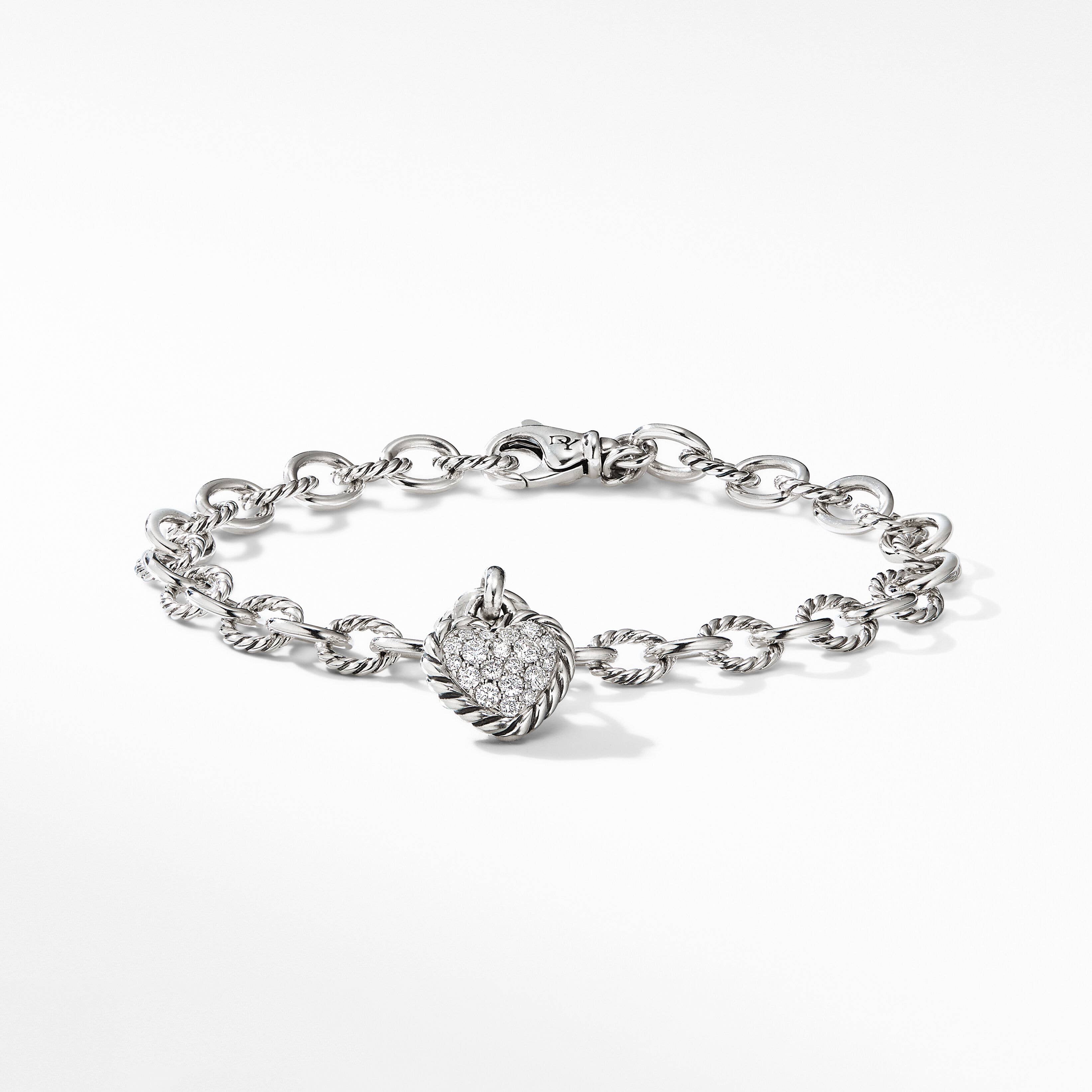 Cable Collectibles® Cookie Classic Heart Bracelet with Pavé Diamonds