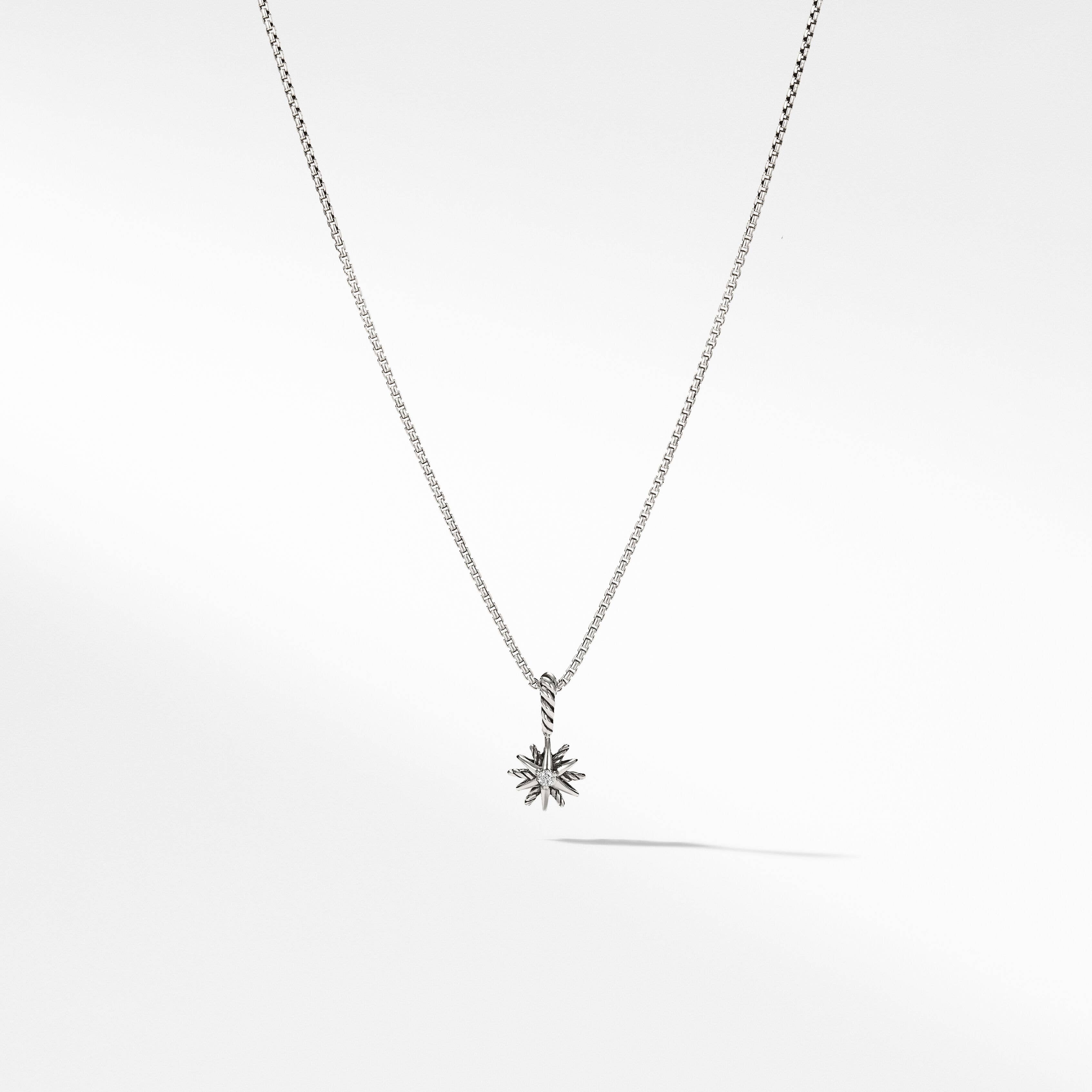 Starburst Kids Necklace in Sterling Silver with Center Diamond