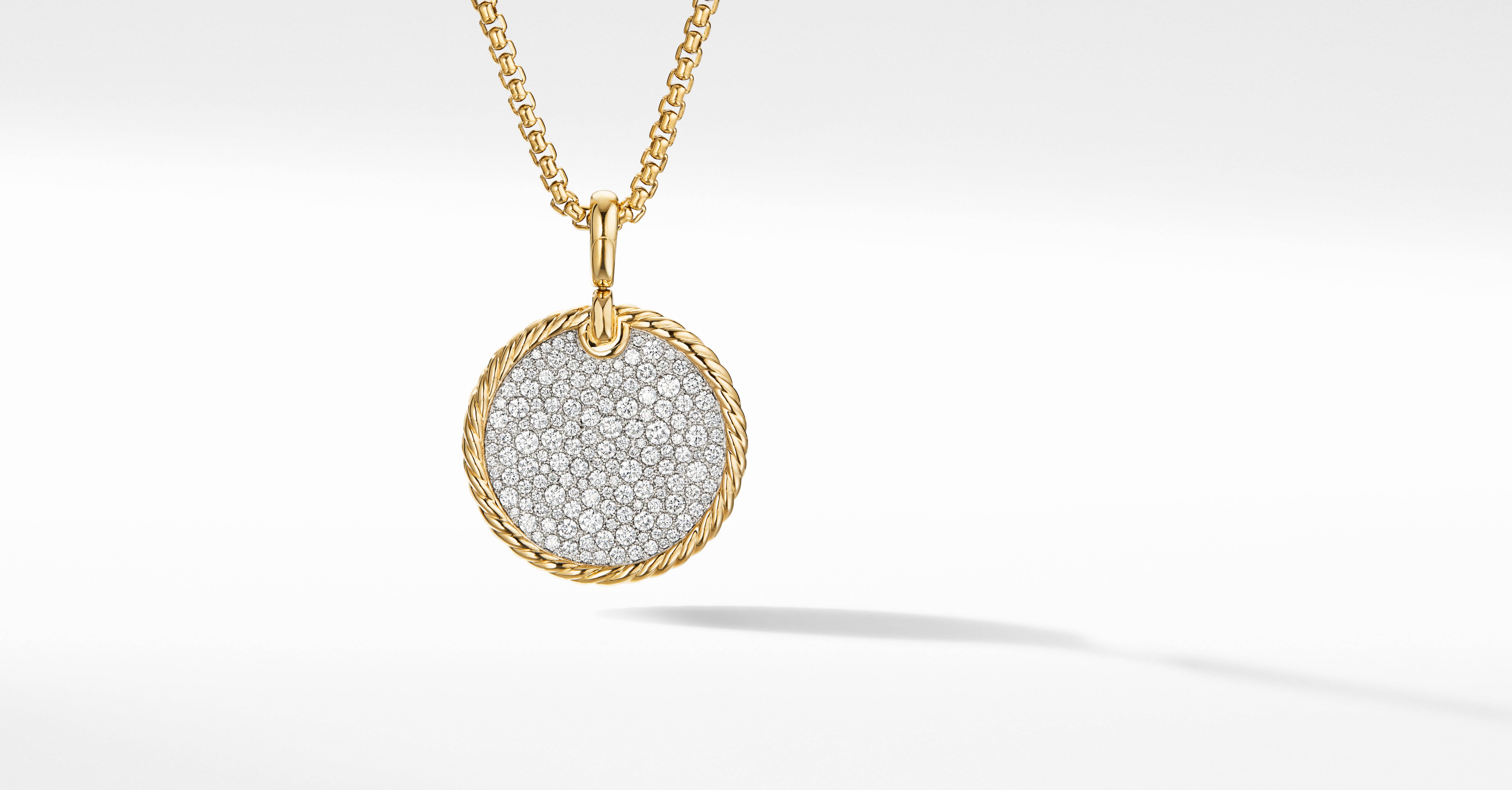 DY Elements® Disc Pendant in 18K Yellow Gold with Lapis | David Yurman
