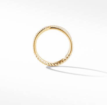 DY Crossover® Micro Pavé Band Ring in 18K Yellow Gold with Diamonds