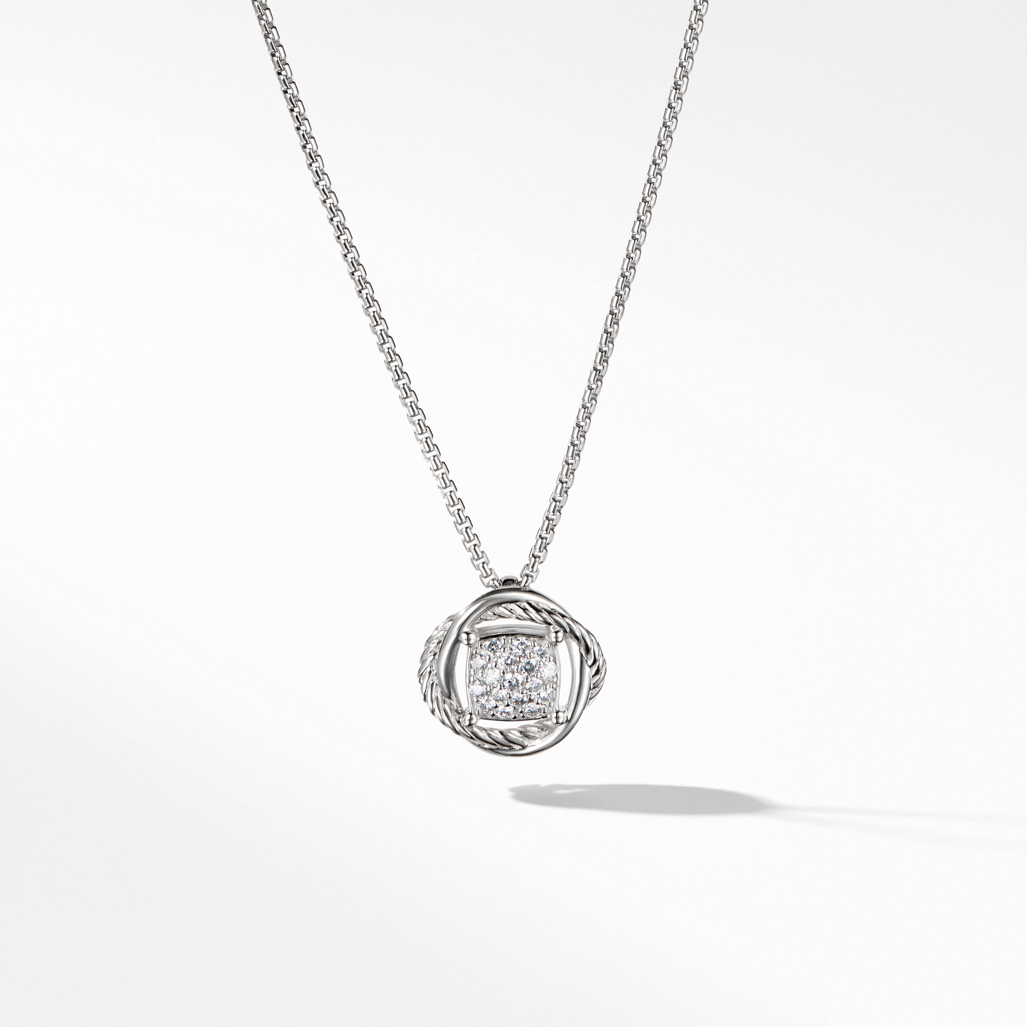 Infinity Pendant Necklace with Pavé Diamonds
