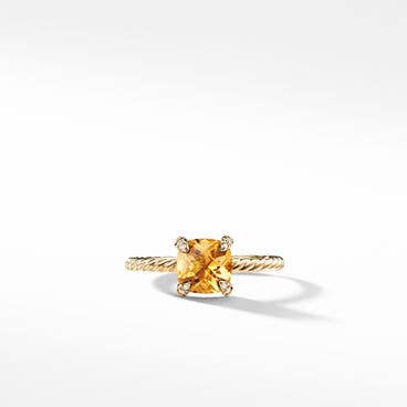 Chatelaine Ring in 18K Yellow Gold with Diamonds, 7mm