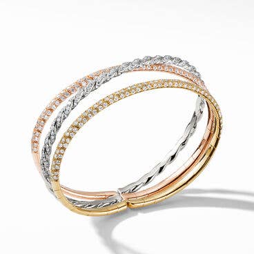 Pavéflex Three Row Bracelet in 18K Gold with Diamonds