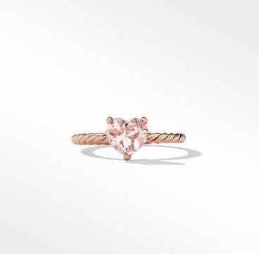 Chatelaine® Heart Ring in 18K Rose Gold with Morganite