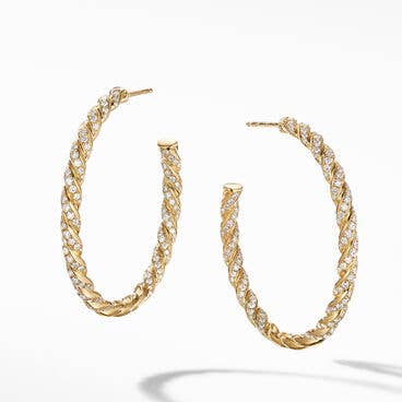 Pavéflex Hoop Earrings in 18K Yellow Gold with Diamonds